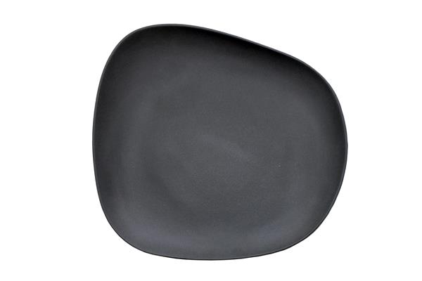 Piatto Superflat porcellana nero Opaco serie Yayoi Beltz 1