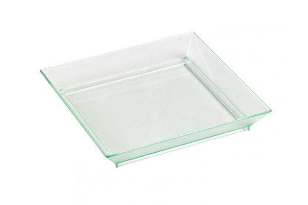 Piattino Klarity plastica verde trasparente, 10 X 10 cm 1