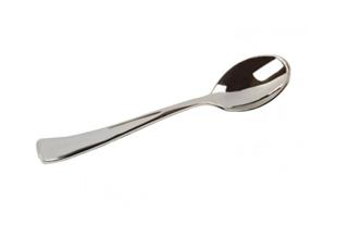Mini cucchiaio plastica argentata 10 cm