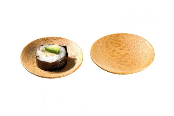 Mini piattino tondo bambù liscio, diametro 6 cm 1