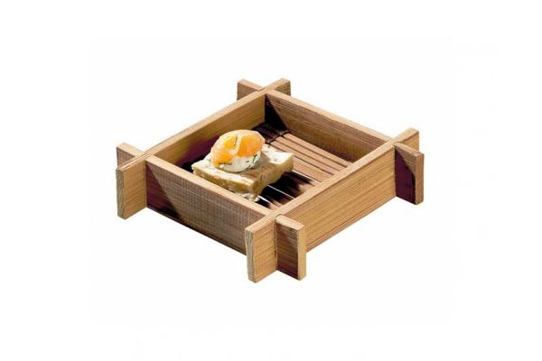 HANAKO Mini vassoio quadrato bambù fondo intrecciato, 12 cm 1