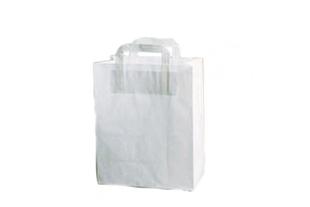 Shopper bianco in carta con manici, 26 + 17 x 28 cm