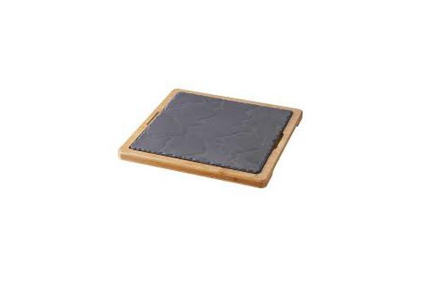 PLATEAU POUR ASSIETTE CARRE´E 25CM BASALT 2