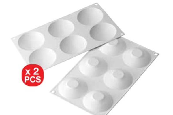 CUPOLE55 SET 2 STAMPI IN SILICONE BIANCO SILIKOMART 1
