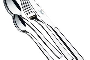 Set posate in Acciaio Inox 18-10. Made in Italy. Finitura lucida. Spessore 4 mm.