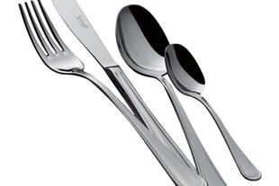Set posate in Acciaio Inox 18-10. Made in Italy. Finitura lucida. Spessore 2,5 mm.