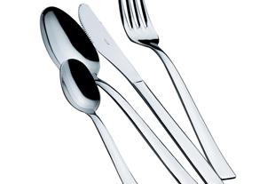Set posate in Acciaio Inox 18-C NICKEL FREE. Made in Italy. Finitura lucida. Spessore 2 mm.