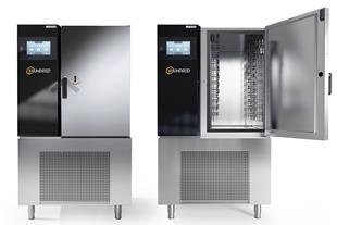 Abbattitori di temperatura multifunzione in acciaio inox AISI 304, su piedi, con unità condensatrice
