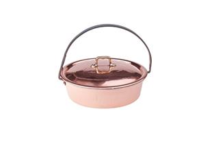 Casseruola in rame martellato stagnato 2mm – 1 arco 1 coperchio