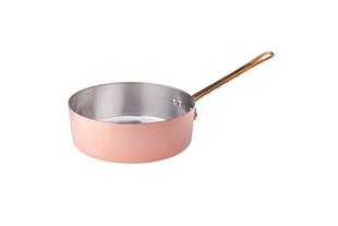 Casseruola bassa in rame martellato stagnato 2mm – 1 manico