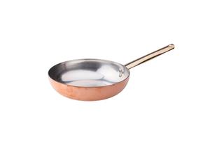 Padella svasata alta a saltare in rame liscio stagnato a mano 2mm – 1 manico