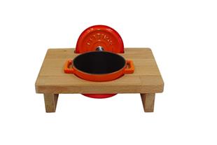Supporto in legno per mini casseruola tonda