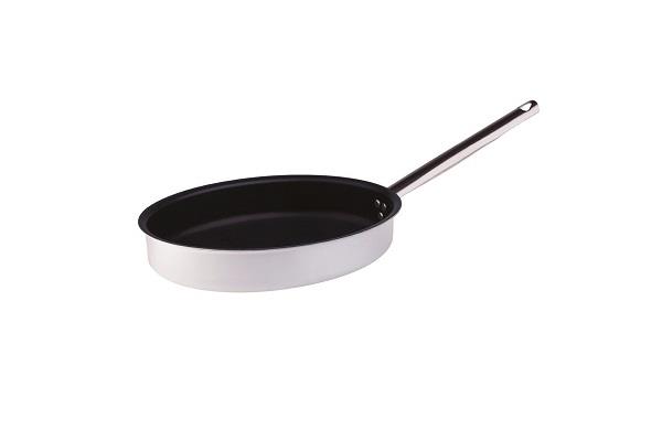 Padella ovale dritta in alluminio antiaderente 3mm – 1 manico 1
