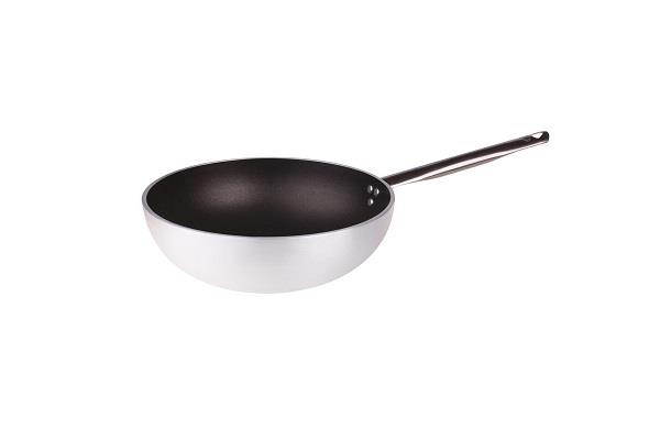 Wok a fondo piano in alluminio antiaderente 5mm – 1 manico 1