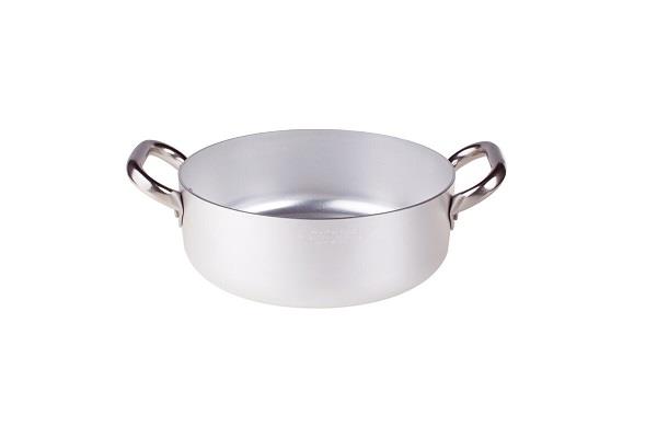 Casseruola Professionale bassa in alluminio 3mm – 2 maniglie 1