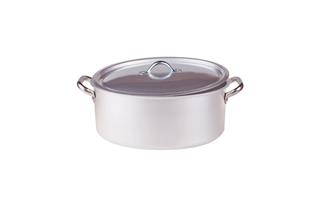 Casseruola Professionale ovale in alluminio 3mm – 2 maniglie 1 coperchio