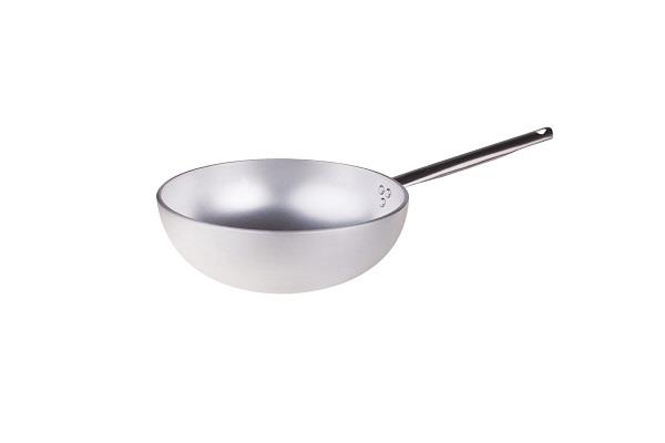 Wok Radiante con fondo svasato in alluminio 5mm – 1 manico 1