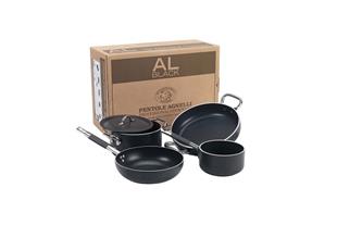 Batteria induzione AlBlack pentole con coperchio in alluminio antiaderente
