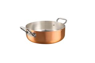 Casseruola 1907 bassa in rame 2mm – 2 maniglie
