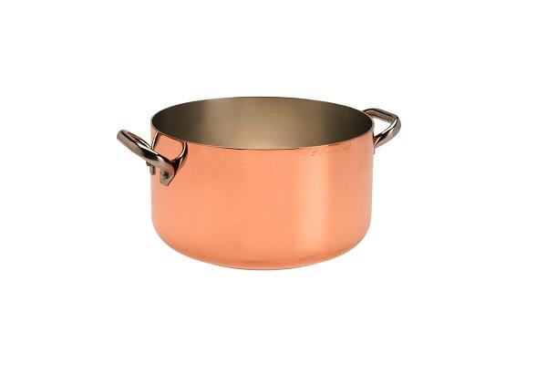 Casseruola alta in rame stagnato induzione 2mm – 2 maniglie 1