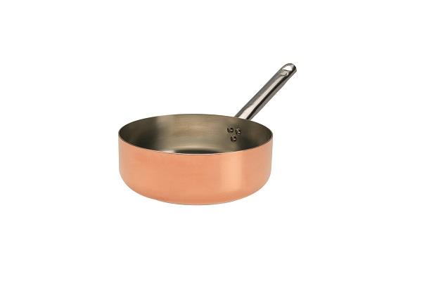 Casseruola bassa in rame stagnato induzione 2mm – 1 manico 1