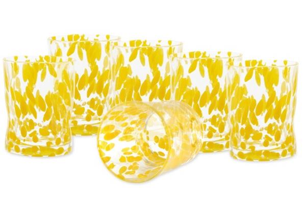 CONFEZIONE.6 BICCHIERI ACQUA CL 33 GIALLO 1