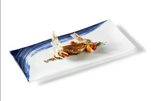 VASSOIO IN VETRO OPACO ARTIGIANALE 30X15 CM