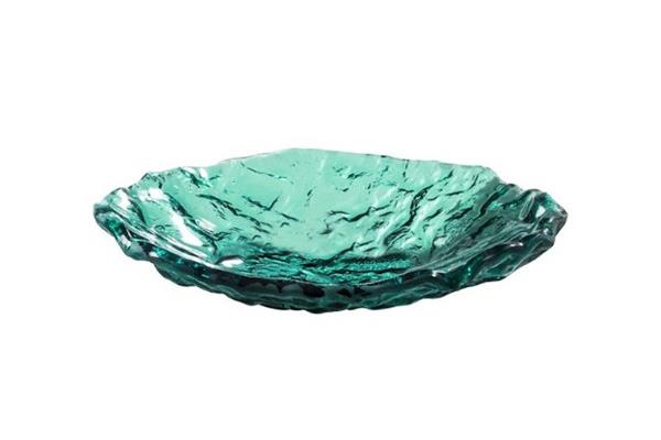PIATTO FONDO IN VETRO ARTIGIANALE VERDE 23 CM 1