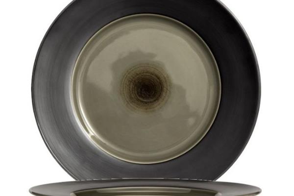 PIATTO ROTONDO IN PORCELLANA GRIGIA CM 33.5 1