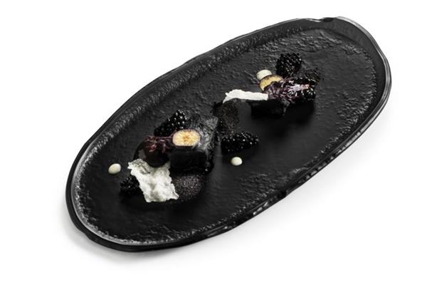 VASSOIO IN VETRO OPACO ARTIGIANALE CM 26X13 1