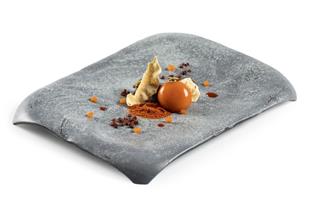 VASSOIO IN VETRO ARTIGIANALE OPACO CM 29X19