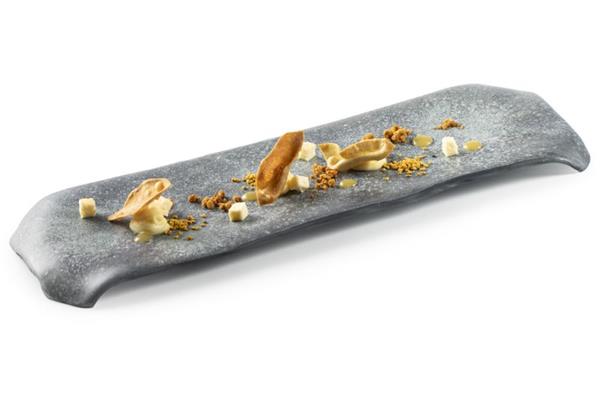 VASSOIO IN VETRO ARTIGIANALE OPACO CM 38X14 1