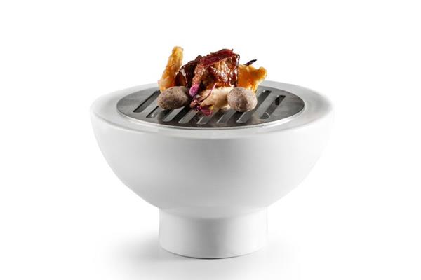 BBQ DA TAVOLA IN PORCELLANA E ACCIAIO INOX CM 16 1