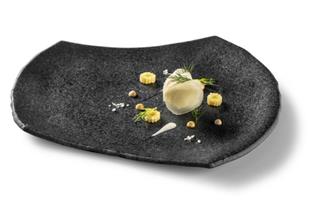 PIATTO IN VETRO ARTIGIANALE OPACO CM 28X25
