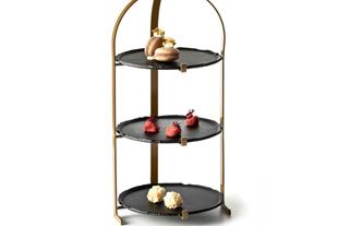 STAND PER 3 PIATTI CRATER IN VETRO ARTIGIANALE CM 20
