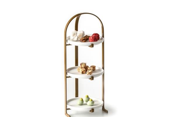 STAND PER 3 PIATTI DIANA IN VETRO ARTIGIANALE CM 12 1