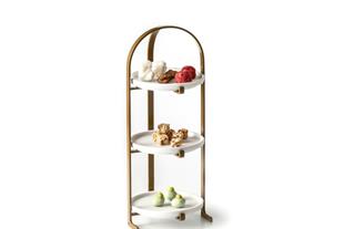 STAND PER 3 PIATTI DIANA IN VETRO ARTIGIANALE CM 12