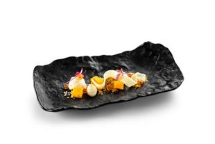 VASSOIO IN VETRO ARTIGIANALE CM 23X10