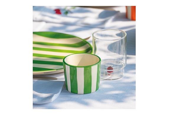 BICCHIERE TUMBLER COLLEZIONE LIDO RIGHE VERDI CL 23 2