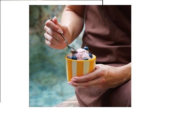 BICCHIERE TUMBLER COLLEZIONE LIDO RIGHE GIALLE CL 23 2