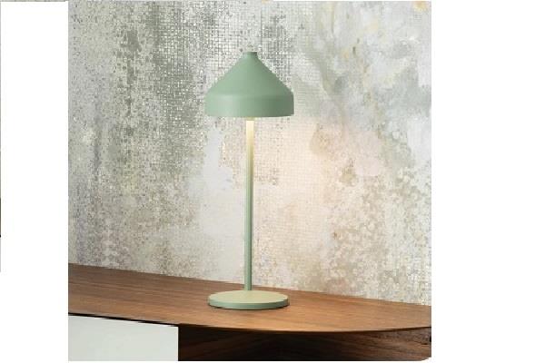 LAMPADA DA TAVOLO A BATTERIA RICARICABILE COLORE VERDE FOGLIA 1