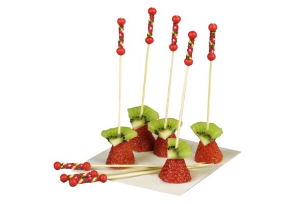 Stecchino FUJI bambù con due perle rosse 1