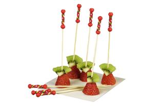 Stecchino FUJI bambù con due perle rosse