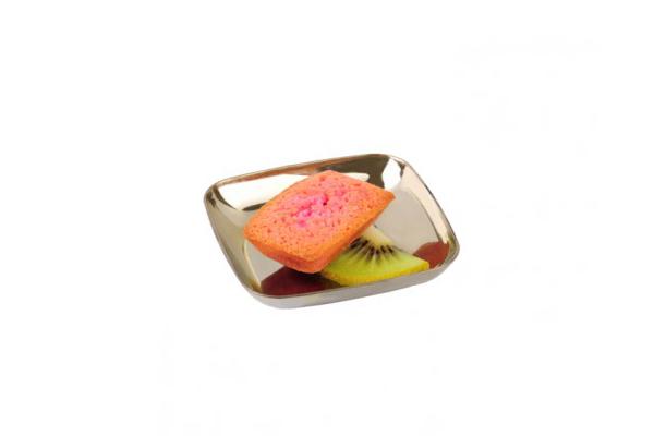 Piattino fingerfood plastica argentata, 6,3 cm 1