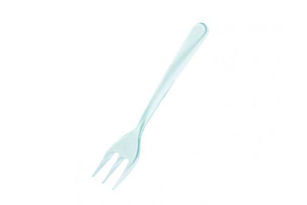 Mini forchettina plastica trasparente verde, 9,5 cm 1