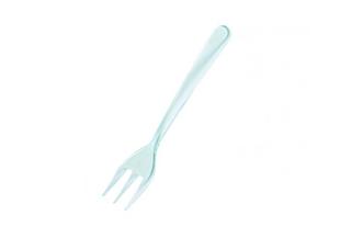 Mini forchettina plastica trasparente verde, 9,5 cm