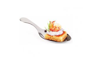Cucchiaio da fingerfood plastica argentata 10,3 x 4 cm