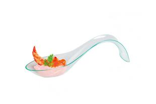 Cucchiaio da fingerfood plastica verde trasparente, 12 ml