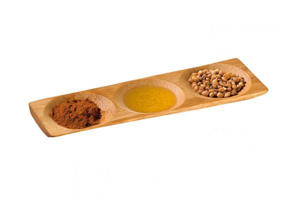 PATONG piattino rettangolare bambù 3 scomparti, ognuno diametro 5 cm, 18 x 6 cm 1