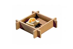 HANAKO Mini vassoio quadrato bambù fondo intrecciato, 12 cm
